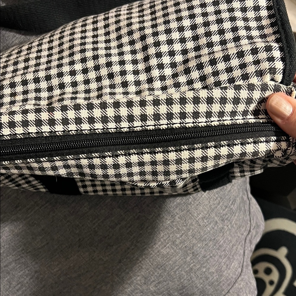 Lands' End Black and White Checkered Messenger Bag - Picture 4 of 9